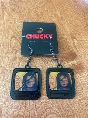 New in package Chucky television dangling earrings